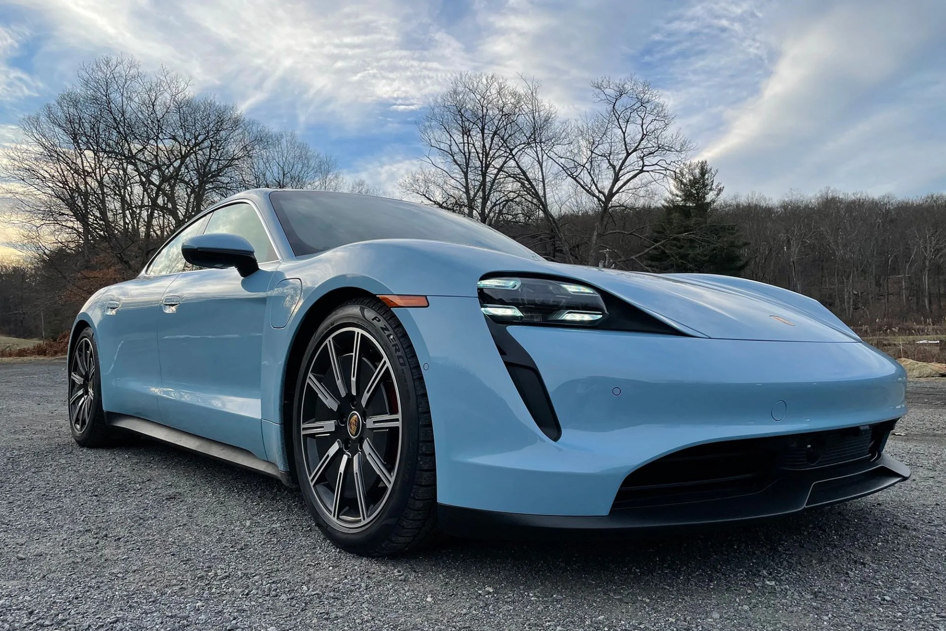 porsche taycan 4s light blue