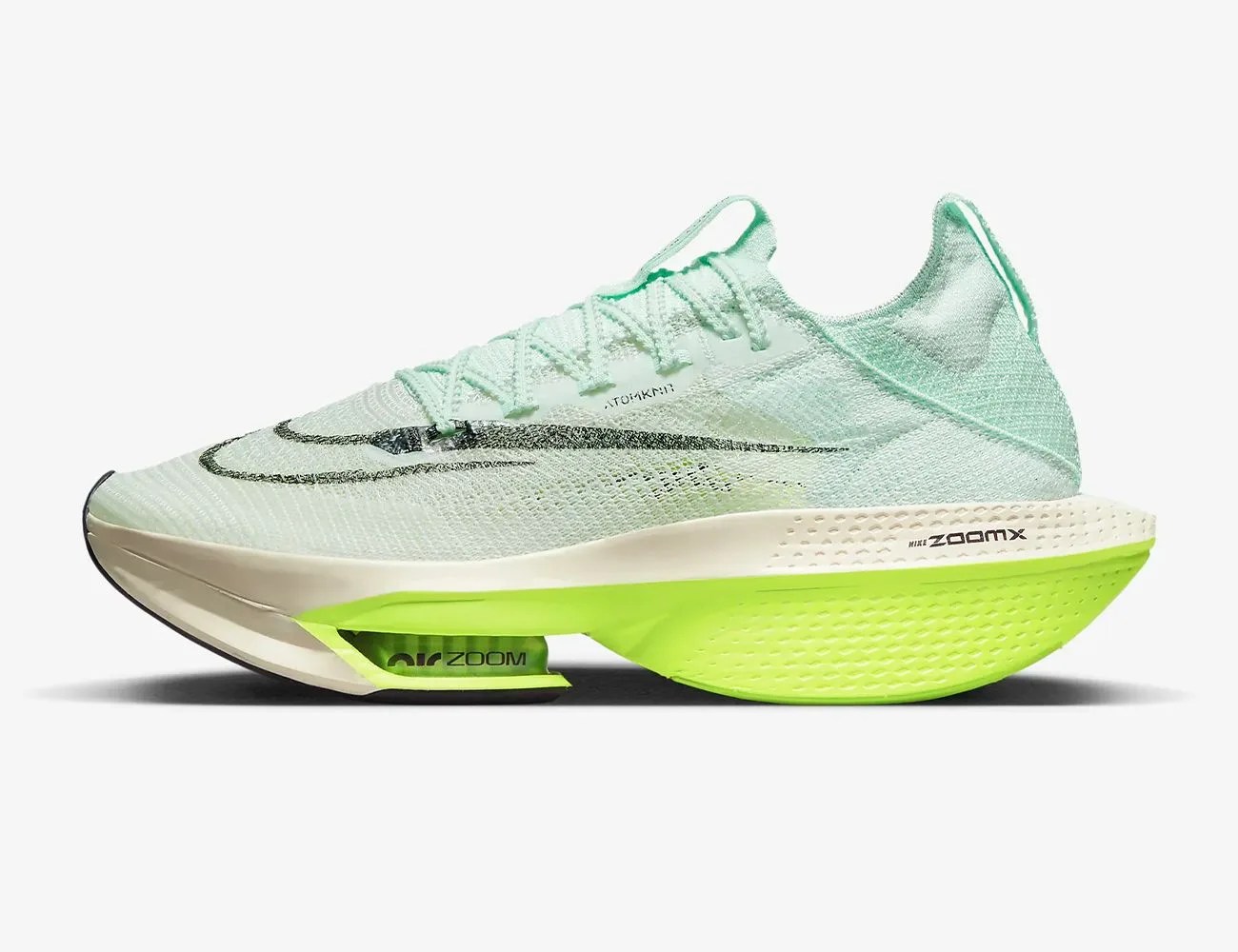 mint green nike air zoom alphafly next 2 running shoe