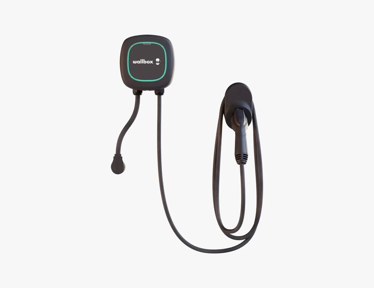 wallbox pulsar plus level 2 electric vehicle smart charger 40 amp nema ultra compact, wifi, bluetooth, alexa and google home 25 foot cable ul certified indooroutdoor by wallbox