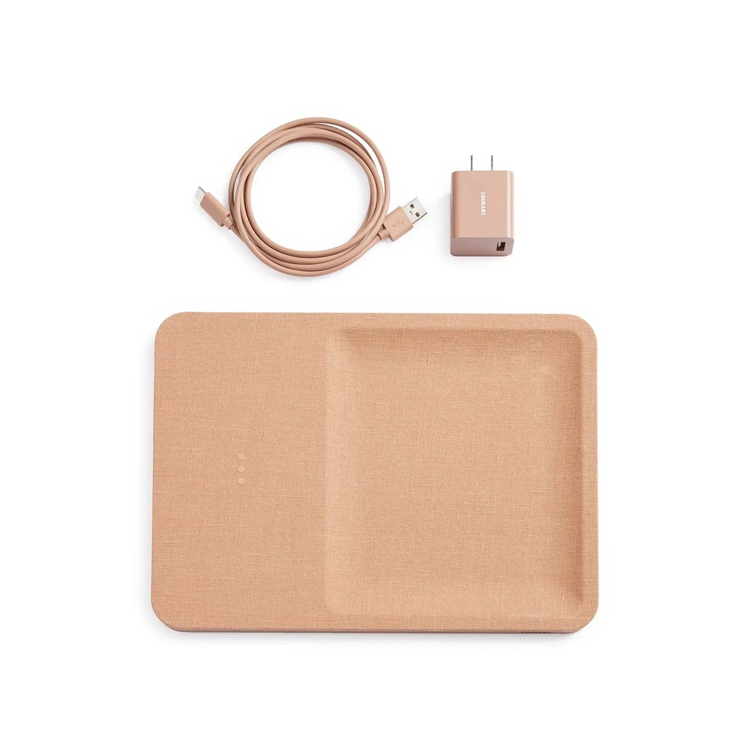 Courant Catch 3 Essentials Wireless Smartphone Charger Tray in Camel at Nordstrom