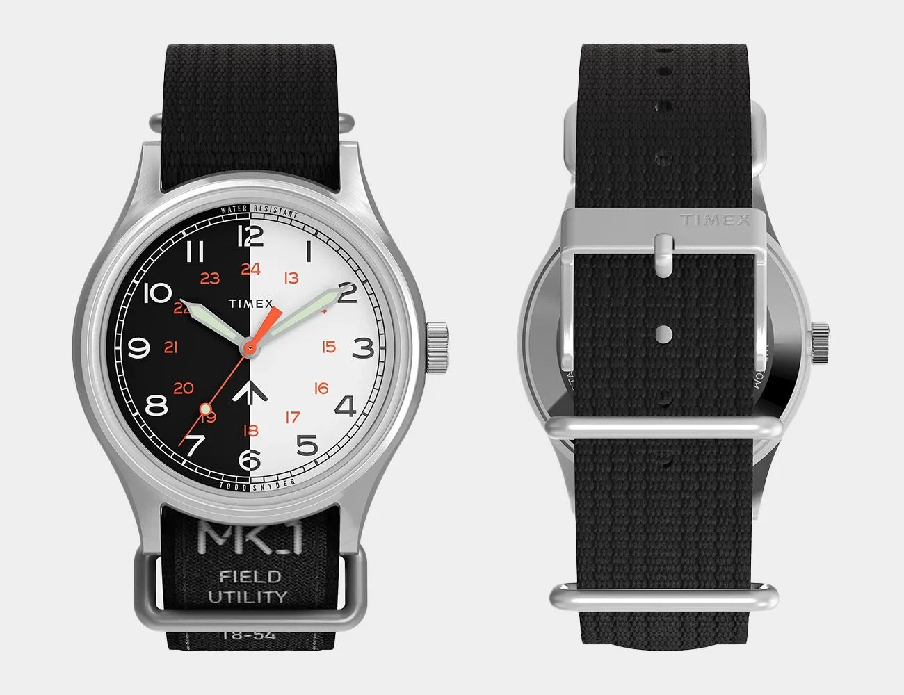 timex x todd snyder mk1 black and white 40mm watch