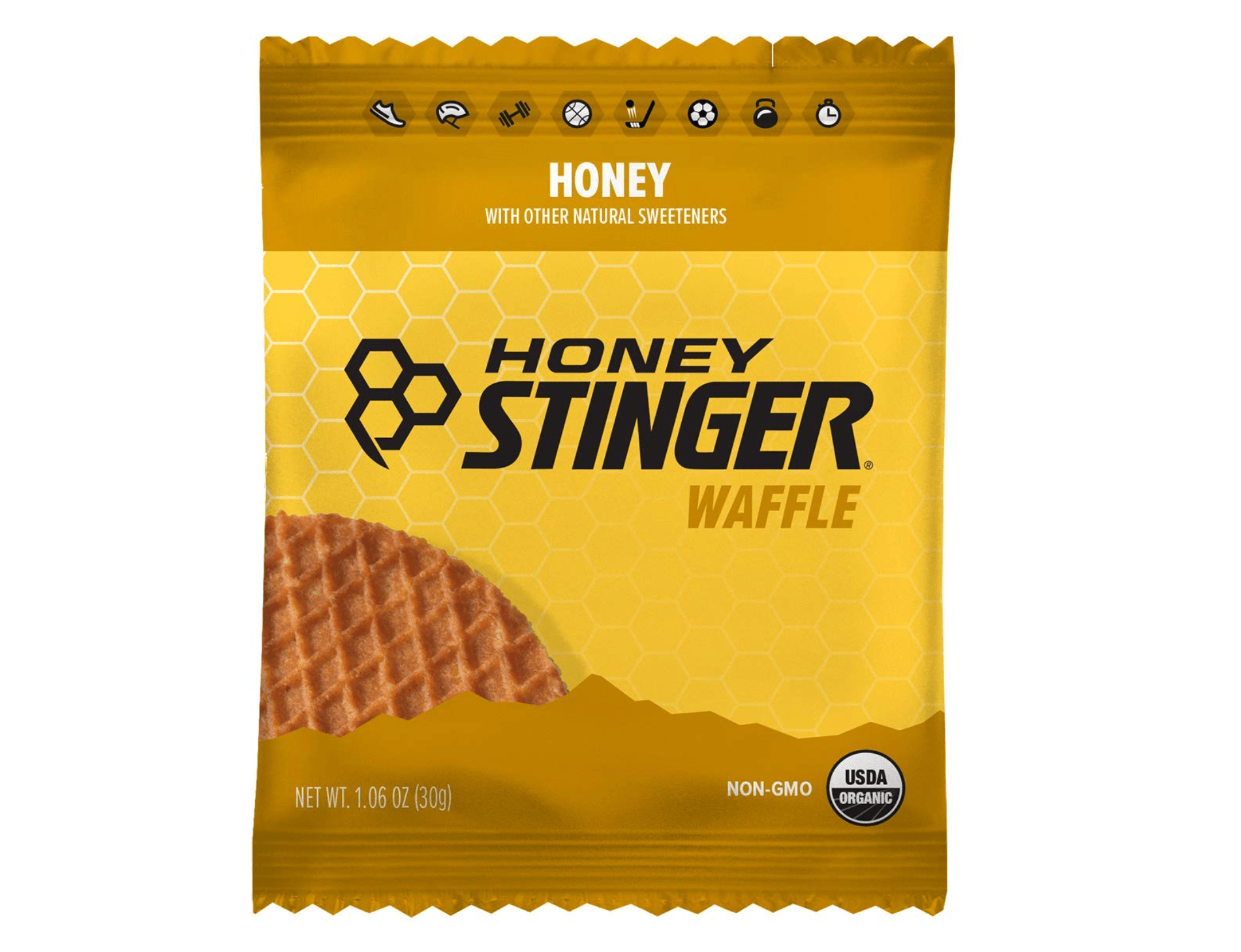 honey stinger organic honey waffle  energy stroopwafel for exercise, endurance and performance  sports nutrition for home  gym, pre and post workout  box of 16 waffles, 1696 ounce pack of 16