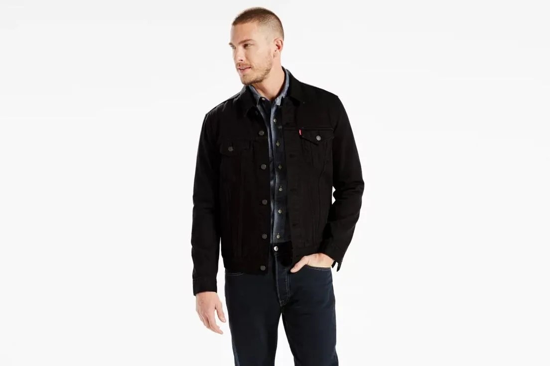 black trucker jacket