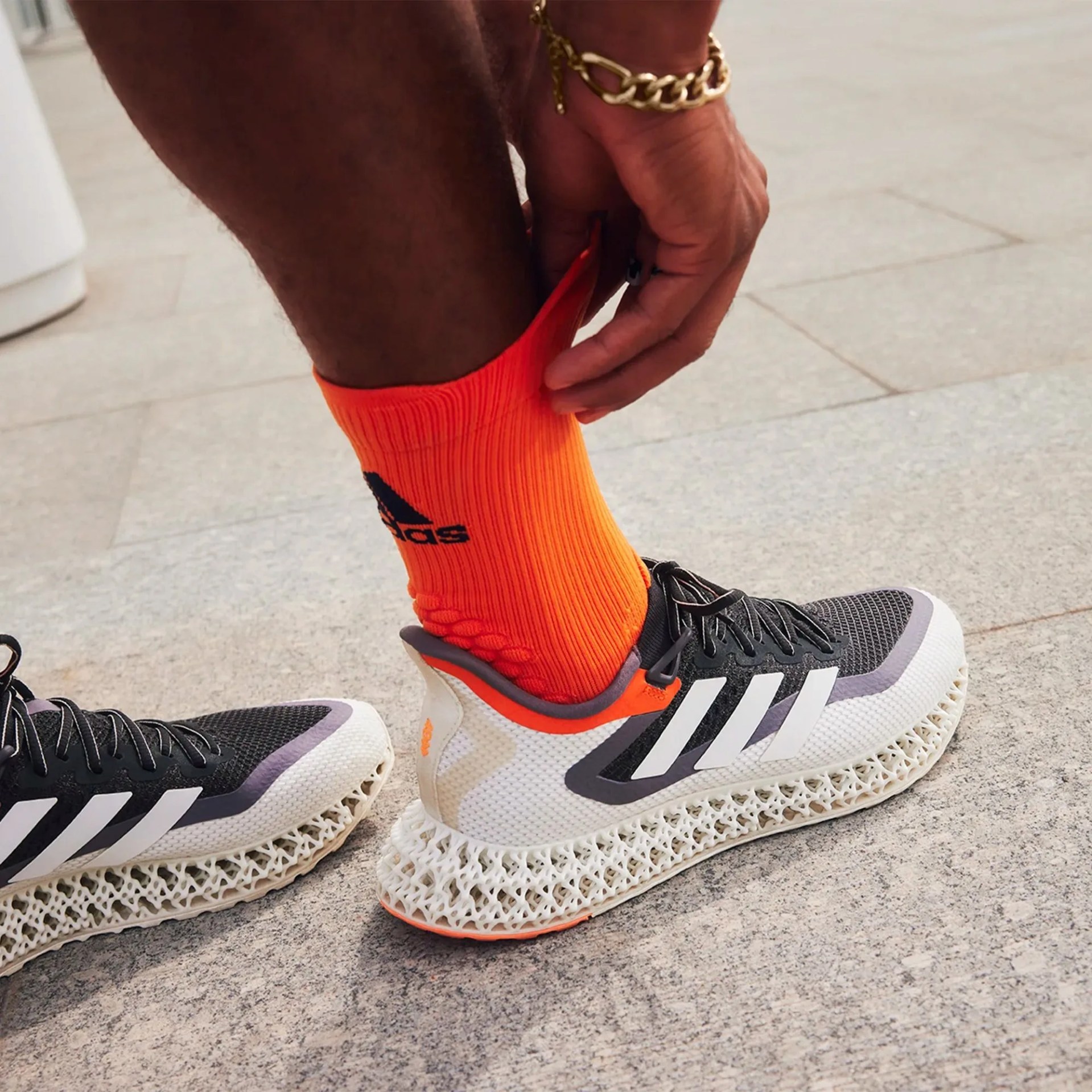 adidas 4dfwd running shoe side view lifestyle image