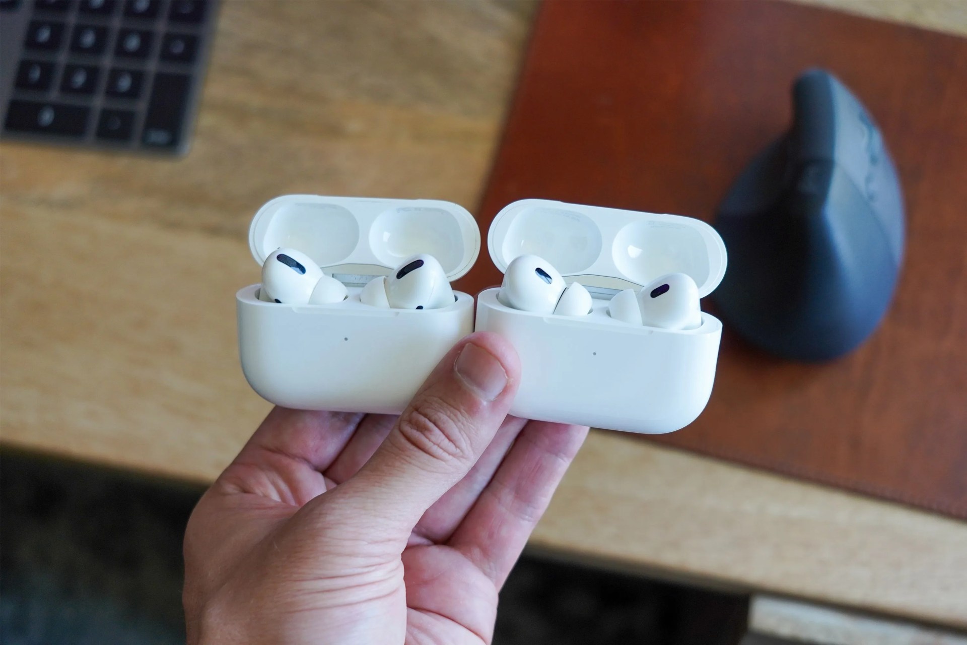 two pairs of airpods