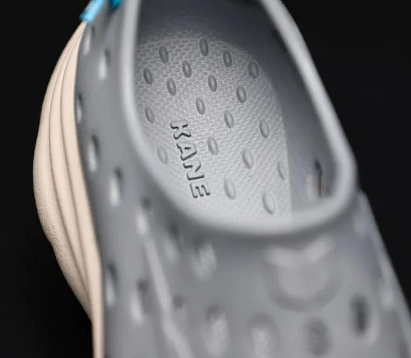 close up of the inside heel of a kane revive shoe