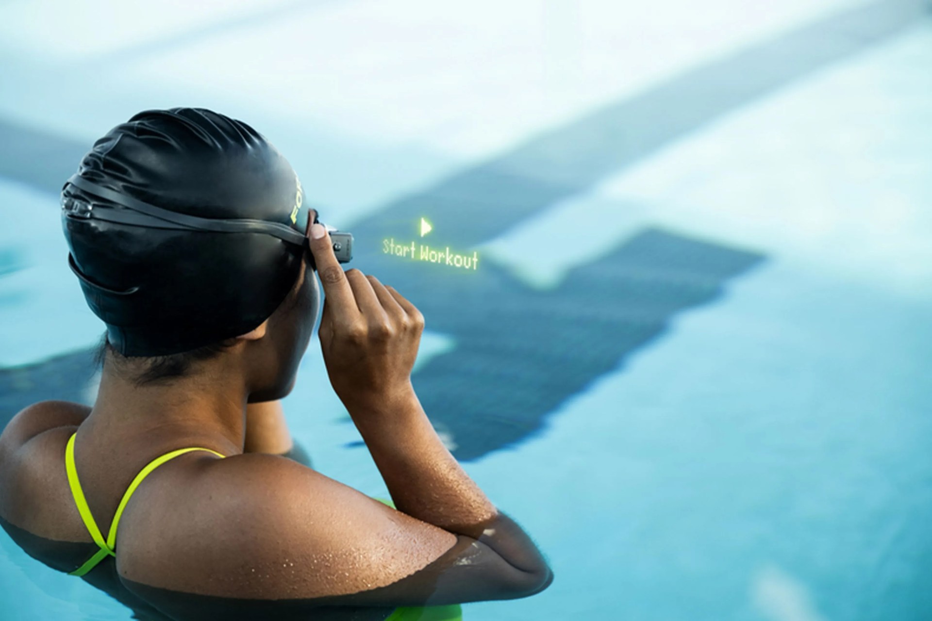 person swimming in pool
