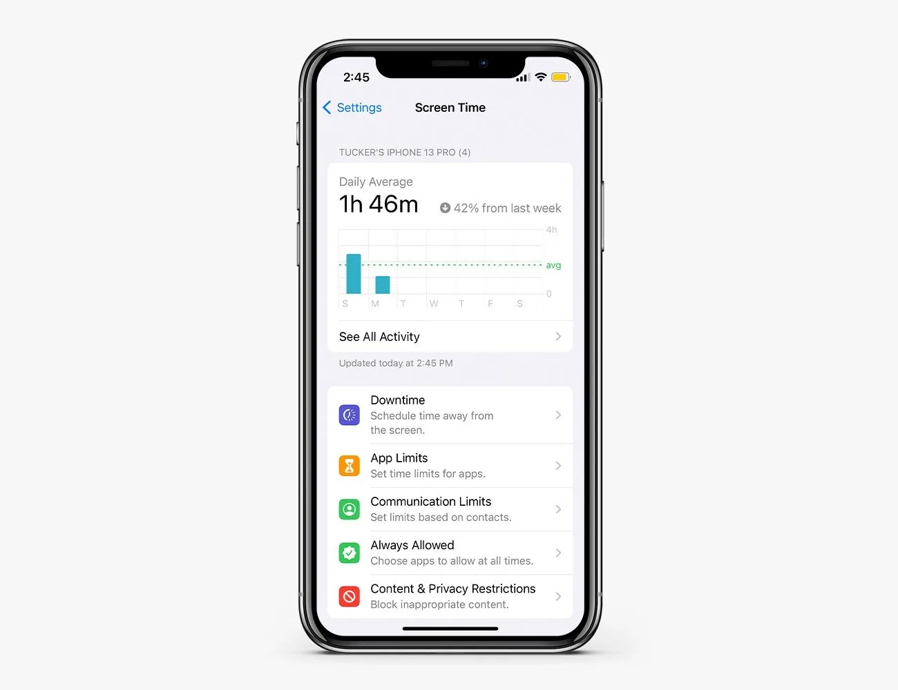 iPhone settings to change
