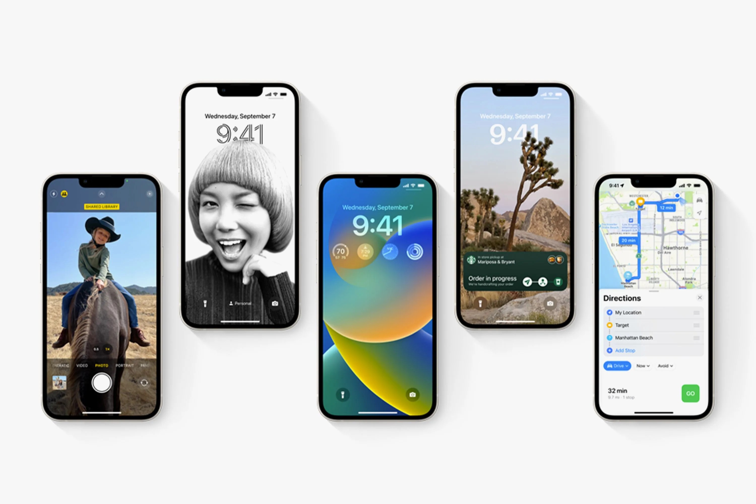 five iphones in a row