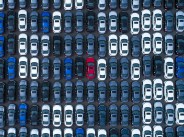 large number of cars at parking lot