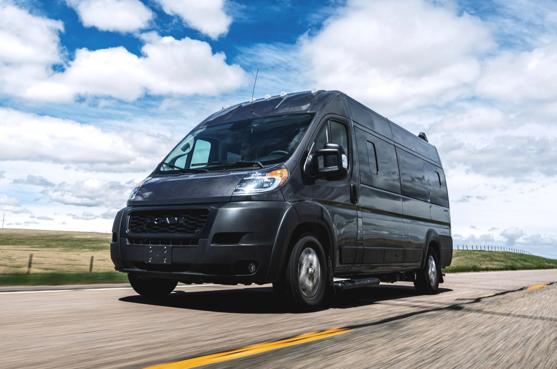 airstream rangeline driving on a rural two lane road