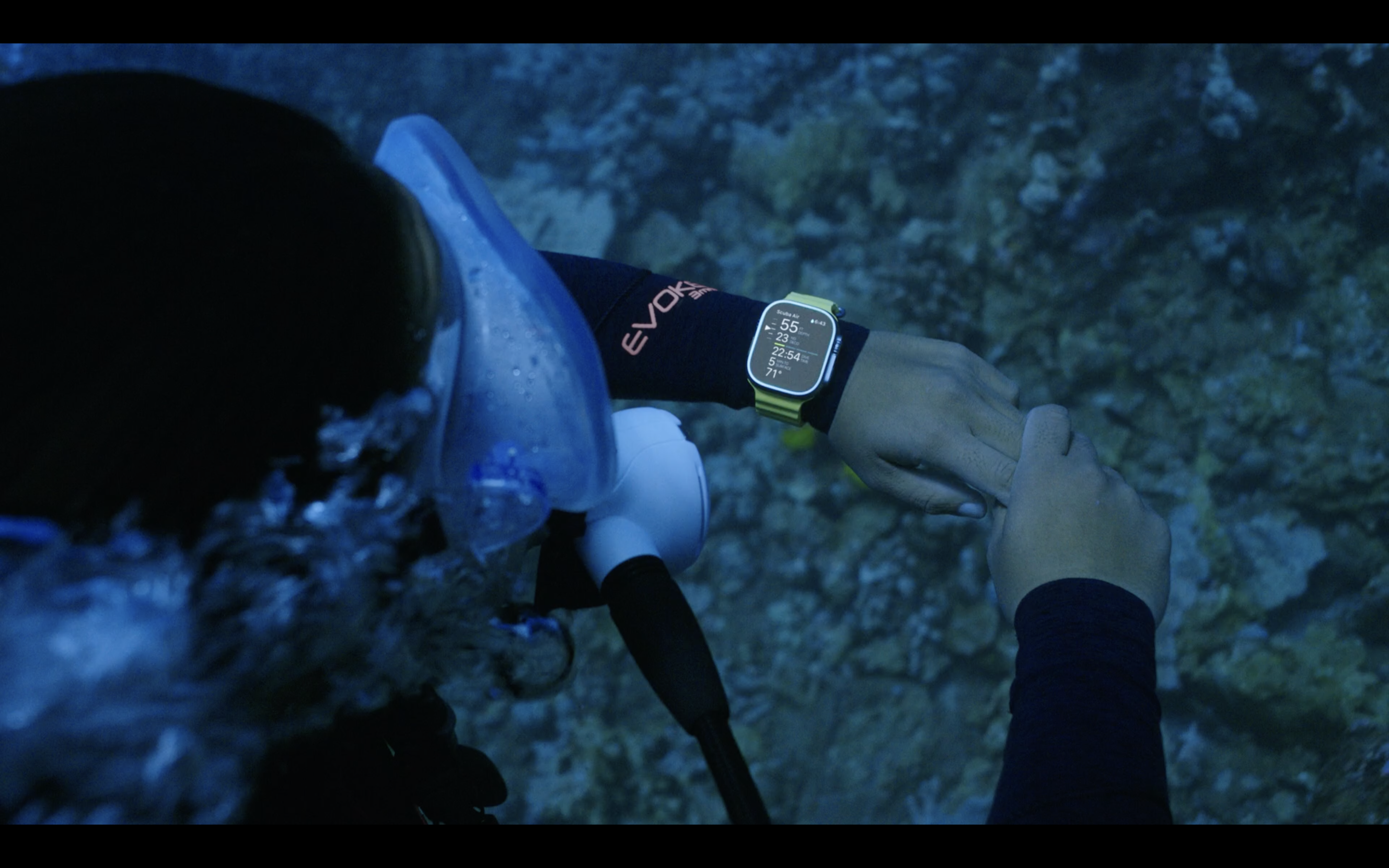 apple watch ultra worn by a diver