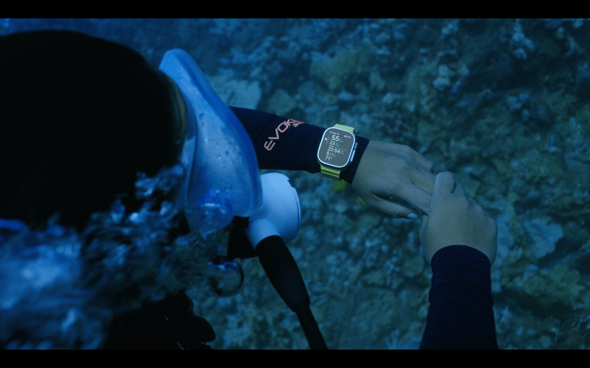 apple watch ultra worn by a diver