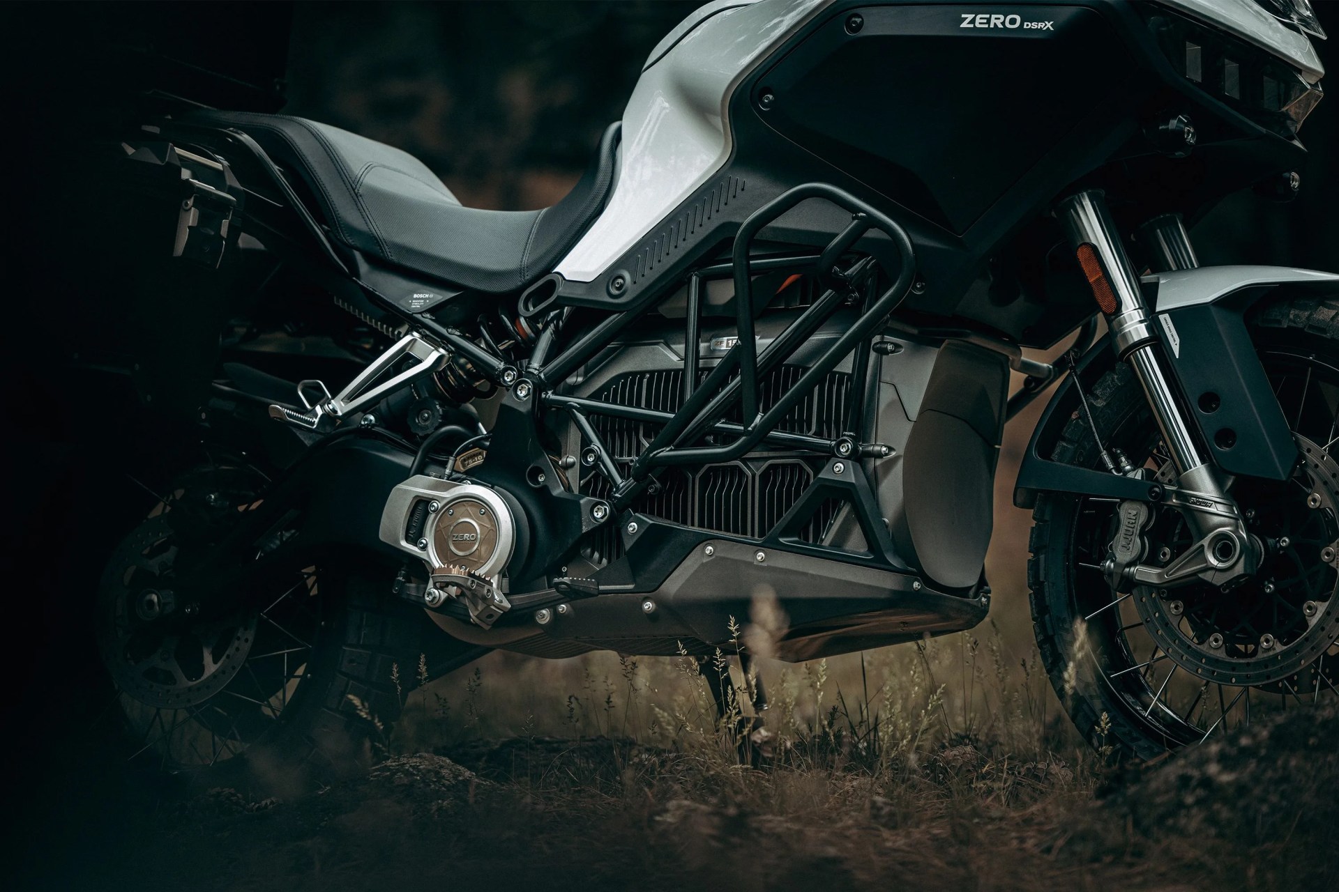 a parked zero dsrx motorcycle