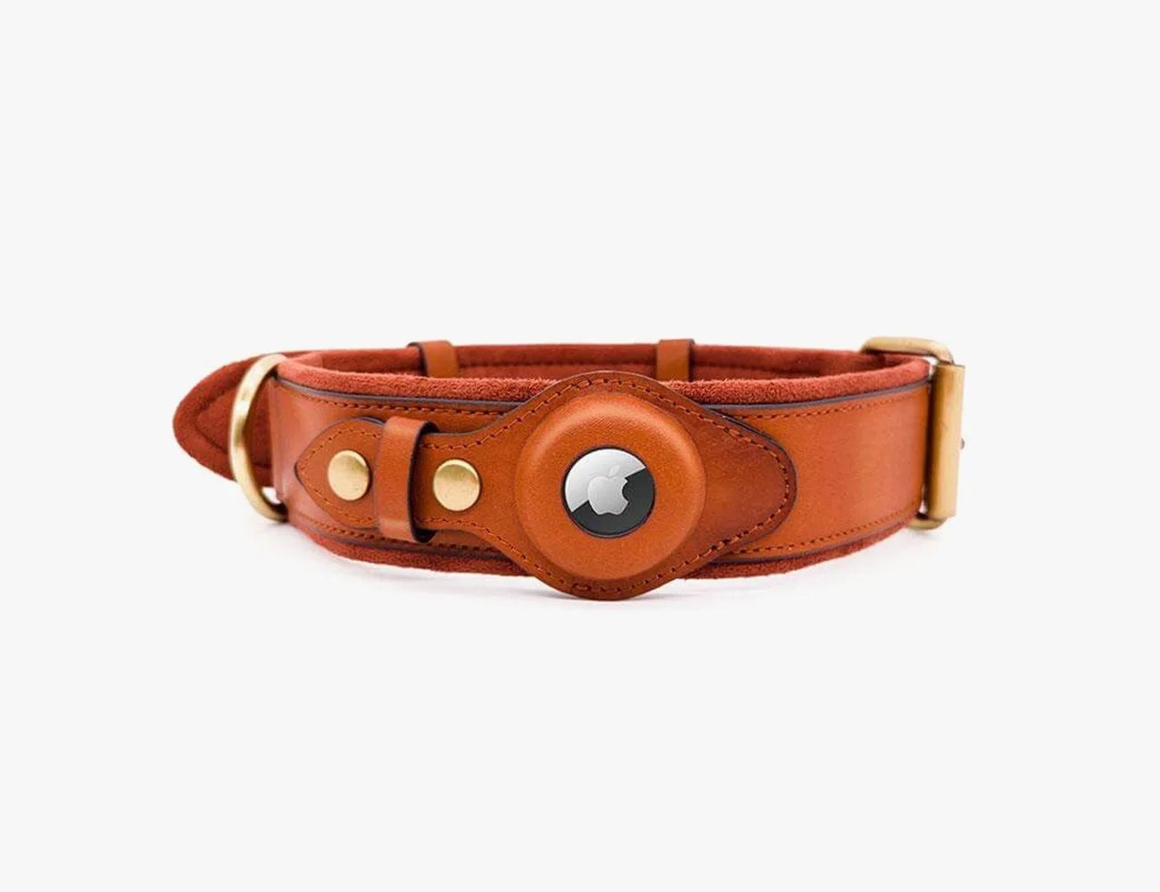 collartrek leather airtag dog collar