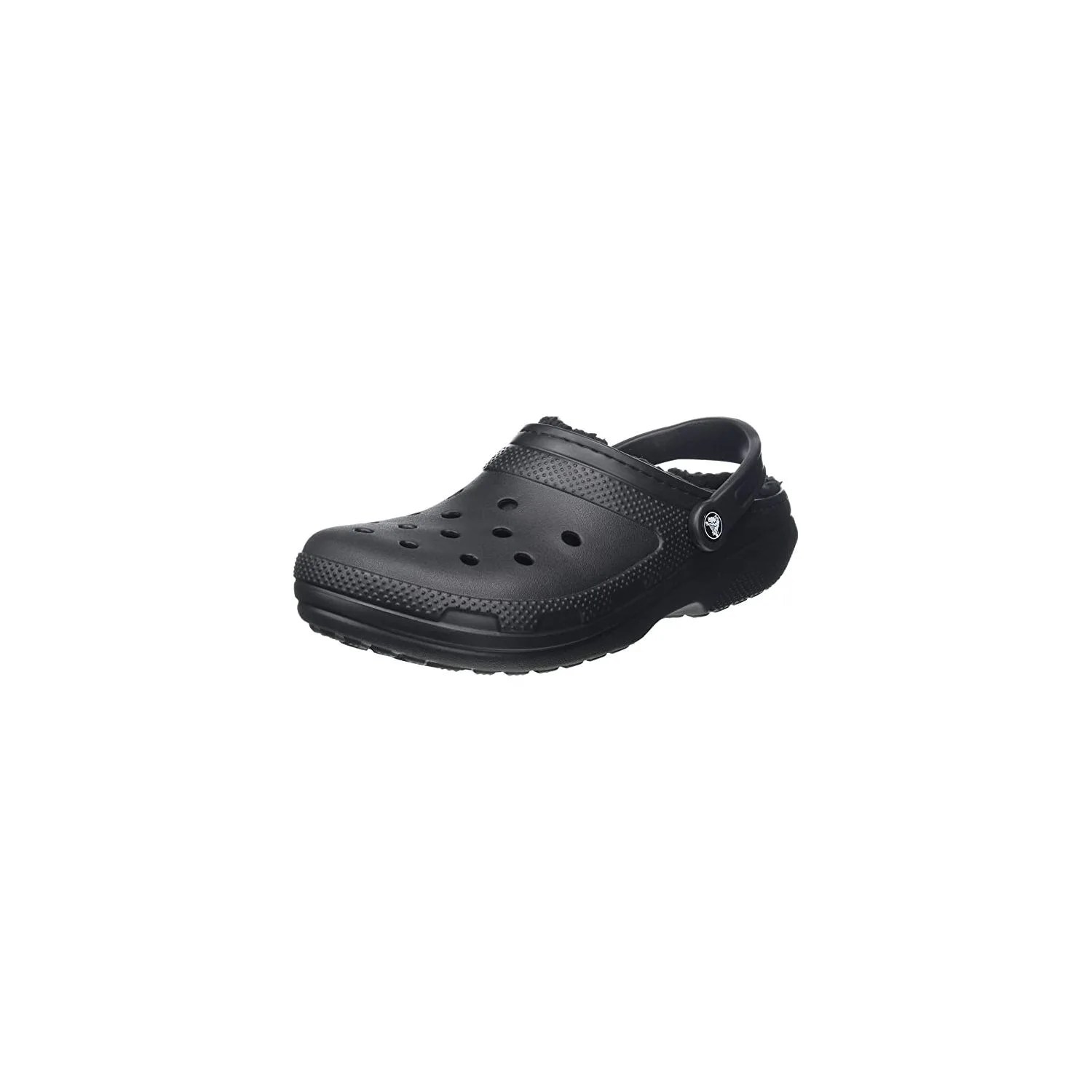 Crocs Men's and Women's Classic Lined Clog | Fuzzy Slippers, Black/Black, 13 Women/11 Men