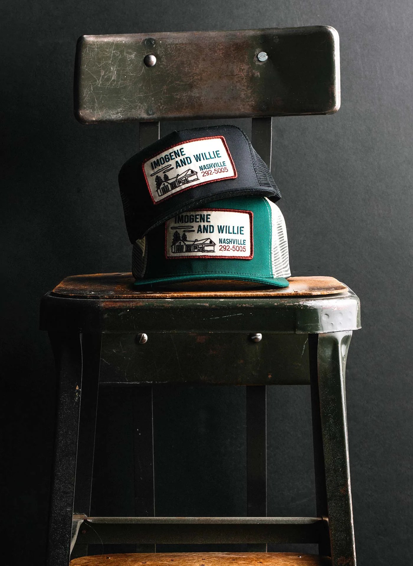 the “service station” trucker in green