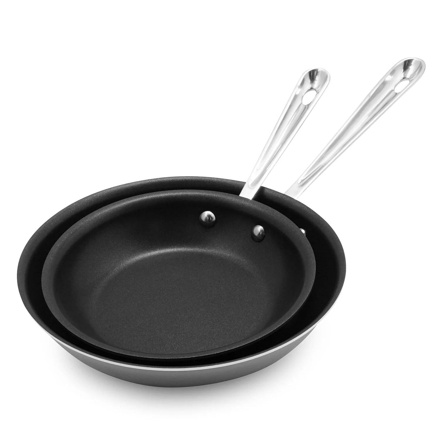 all clad d3 stainless steel nonstick skillets, 8" and 10" set