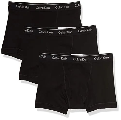 Calvin Klein Men's Underwear Cotton Classics 3-Pack Trunk, 3 Black, L