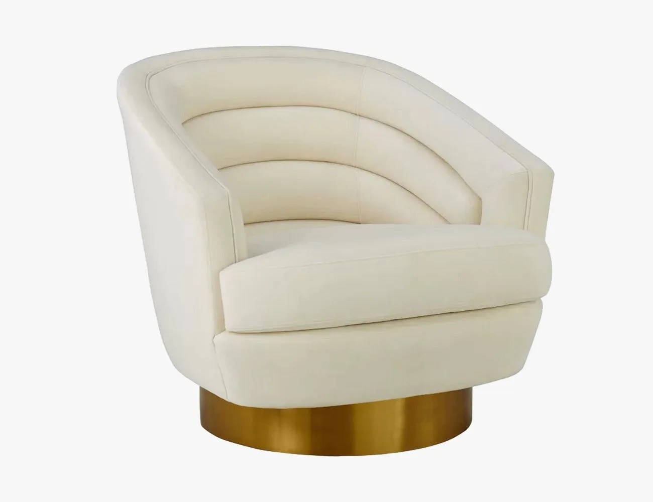 TOV Furniture Canyon Solid Wood Swivel Barrel Chair