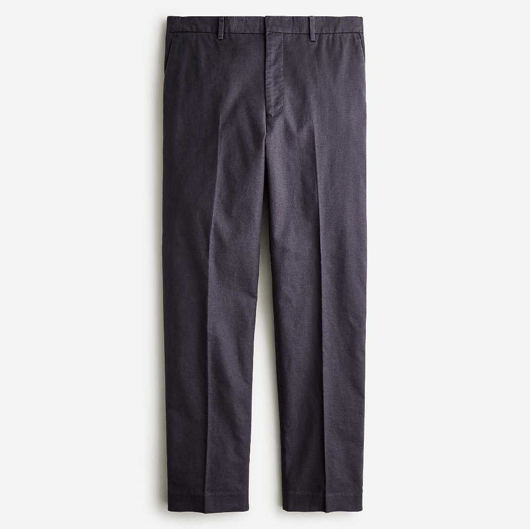 Slim-fit stretch hemp-organic cotton suit pant