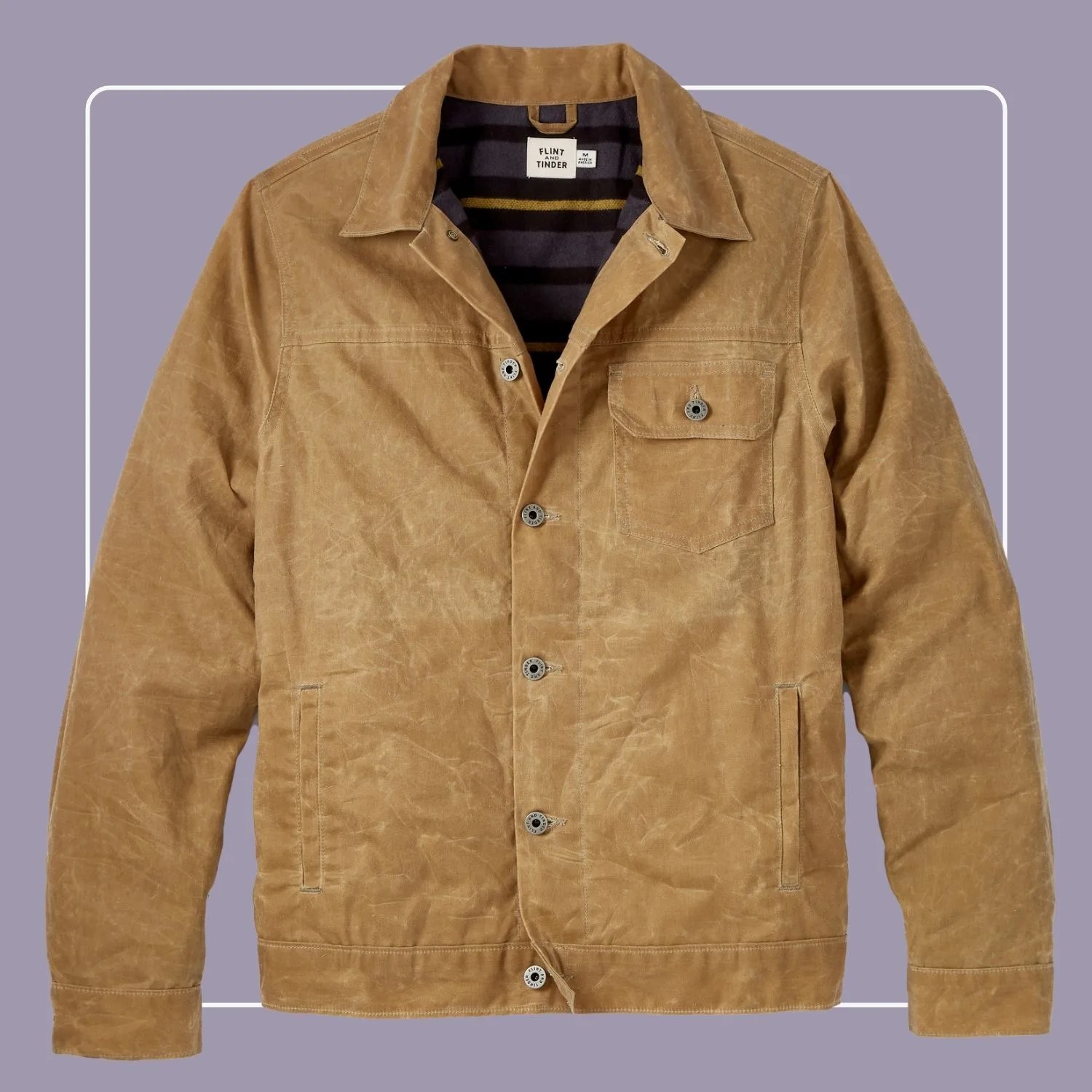 Flint and Tinder Flannel-lined Waxed Trucker Jacket
