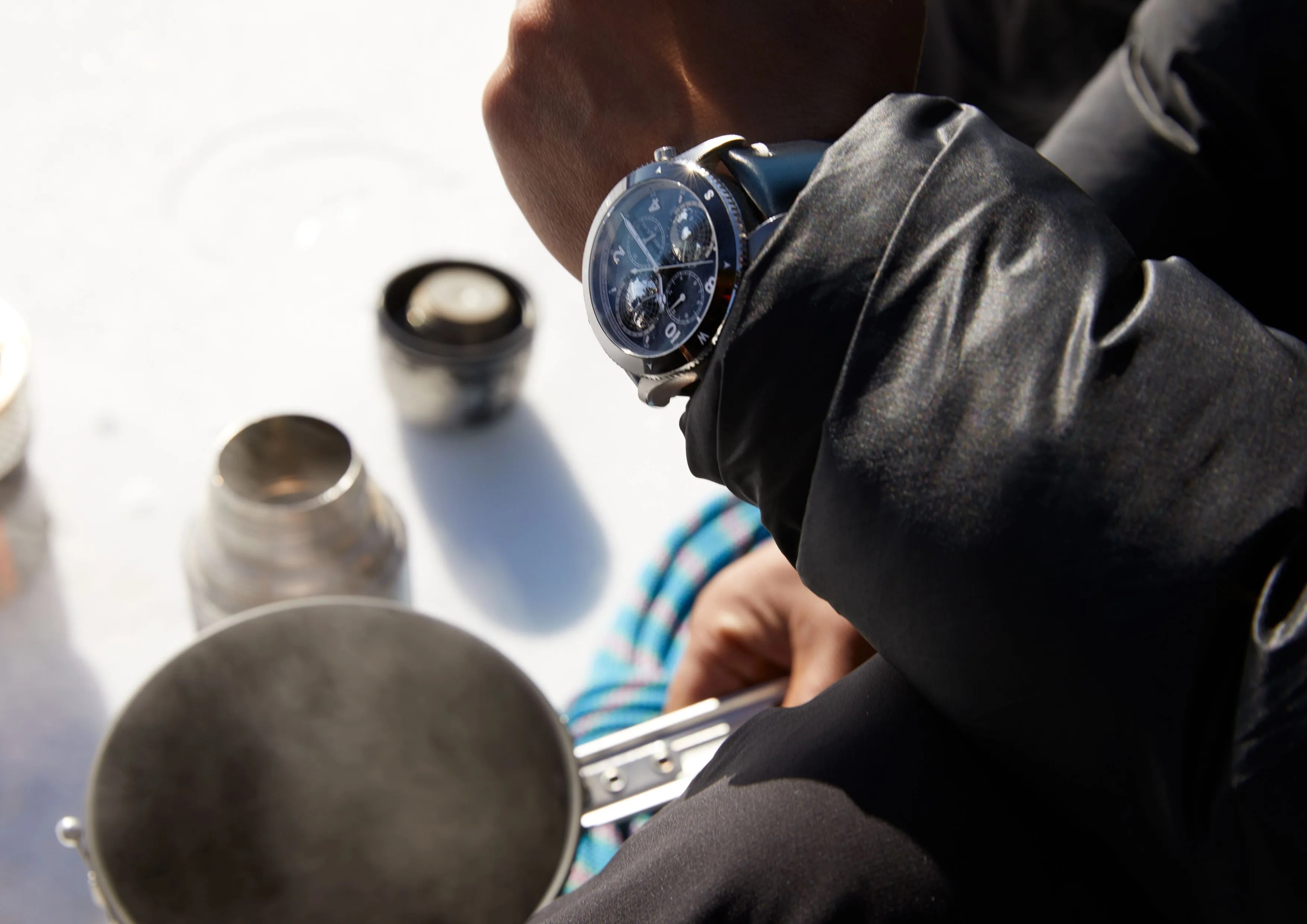 nims wearing a montblanc watch while boiling water in a pot