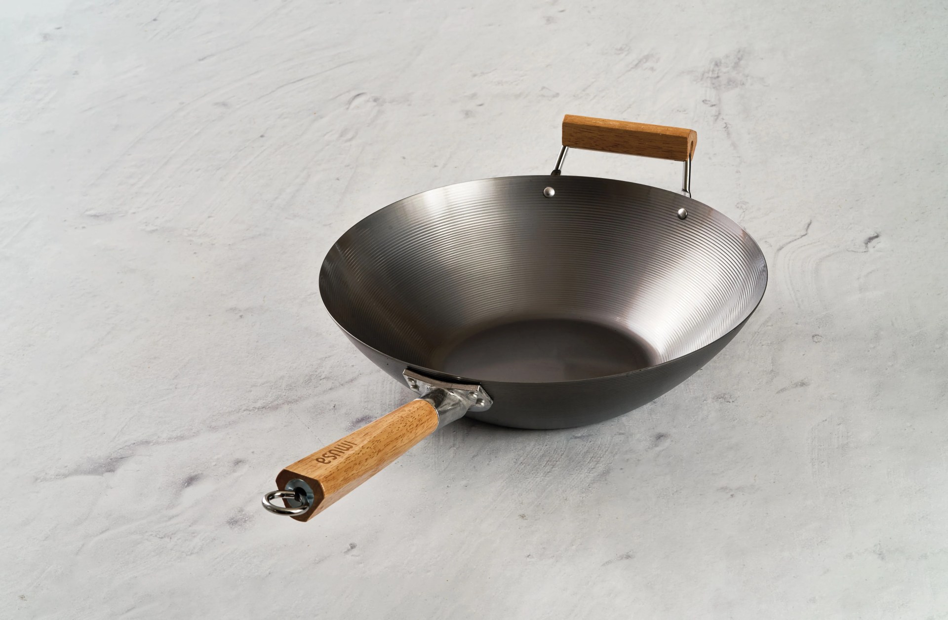 wok on a counter