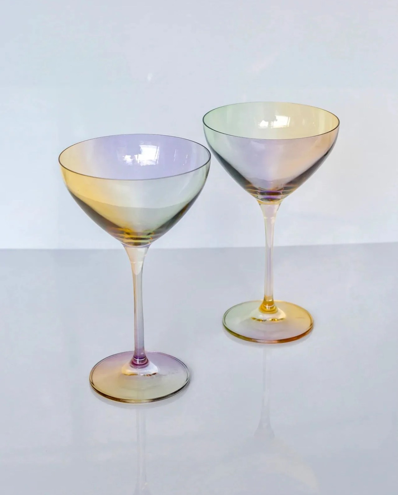 iridescent estelle colored martini glasses