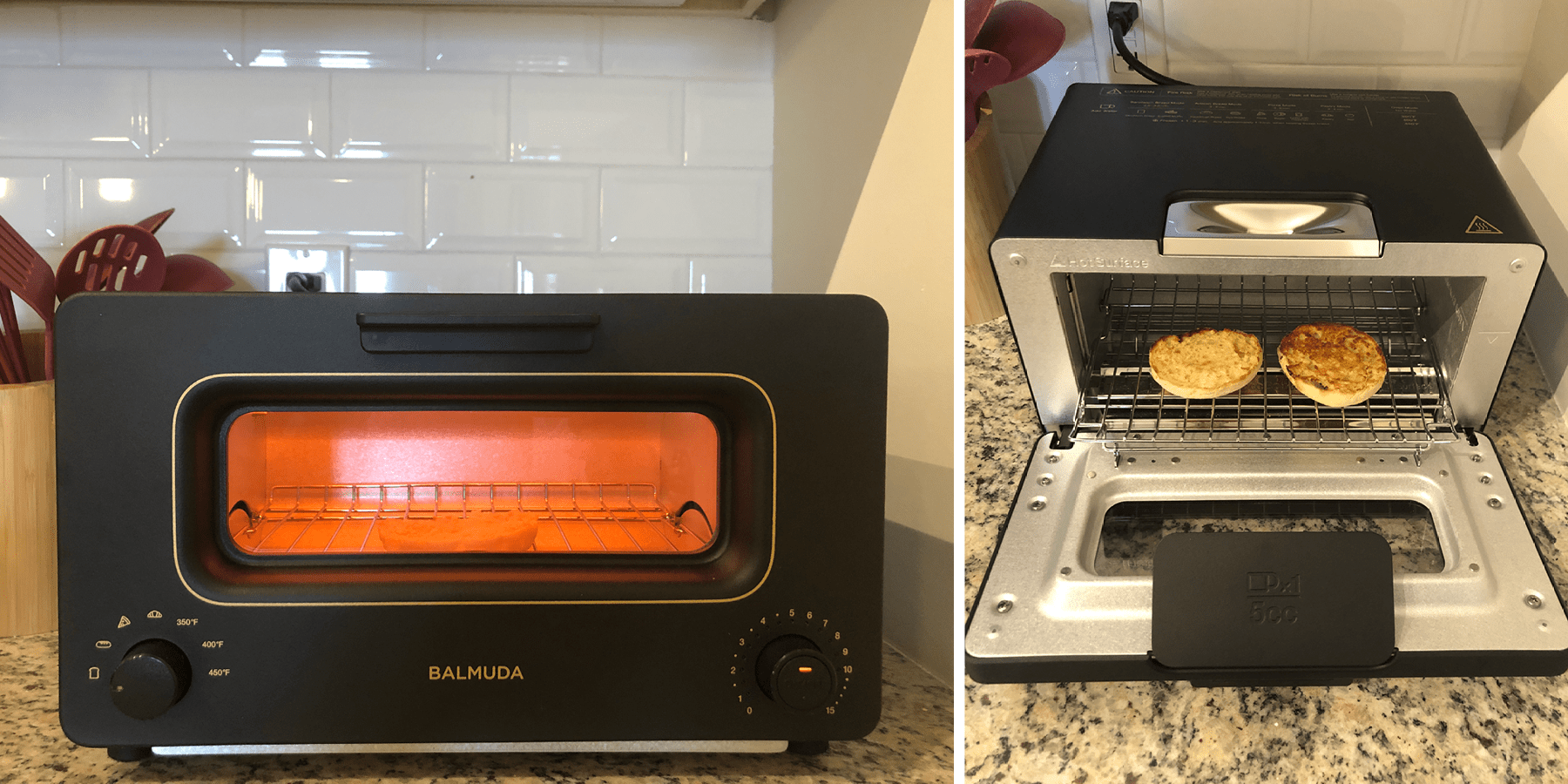 exterior and interior of toaster oven