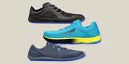collage of three running shoes