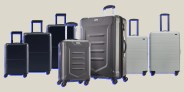 collage of three luggage sets