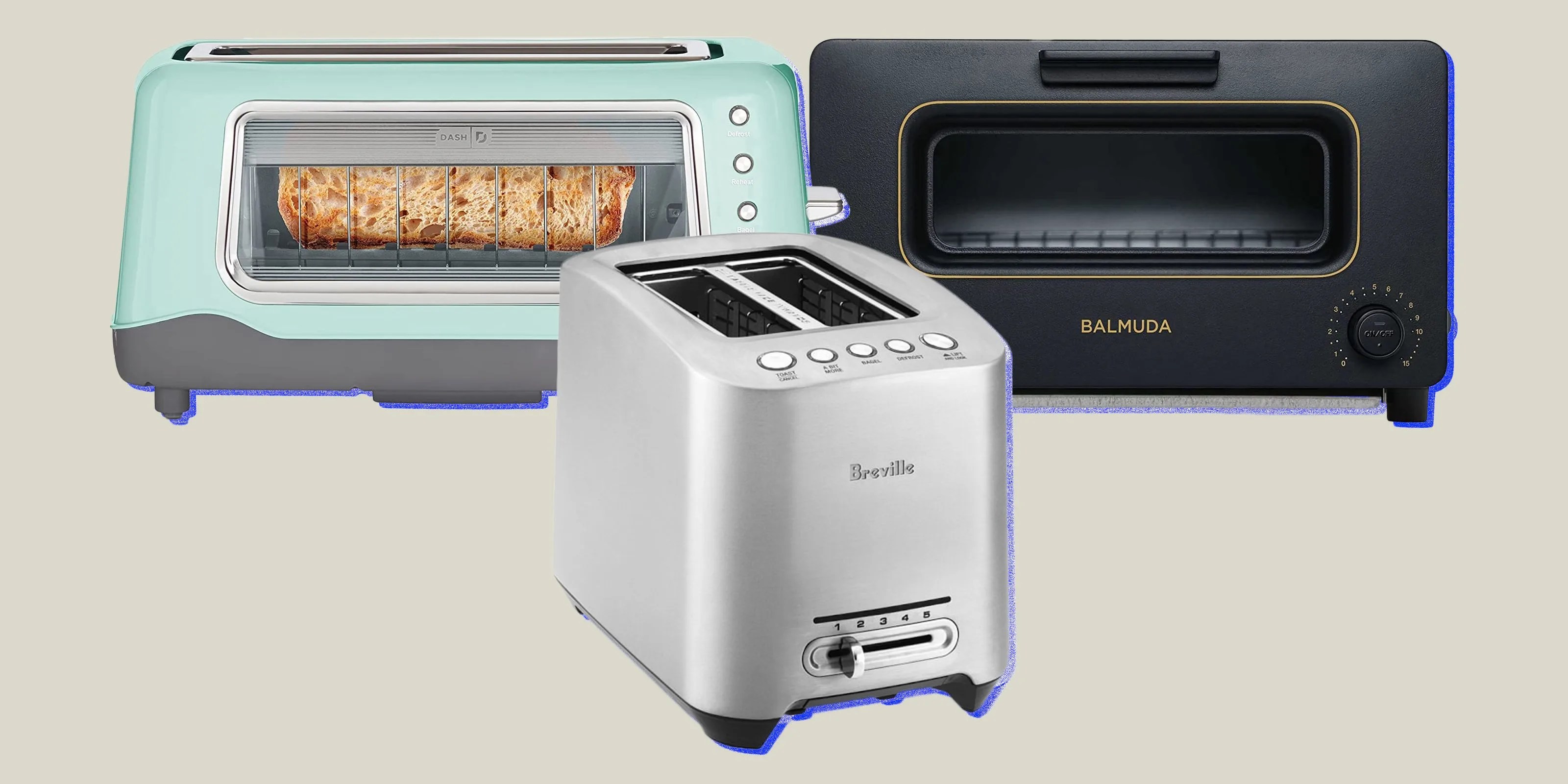 collage of three toasters
