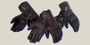collage of three sets of motorcycle gloves