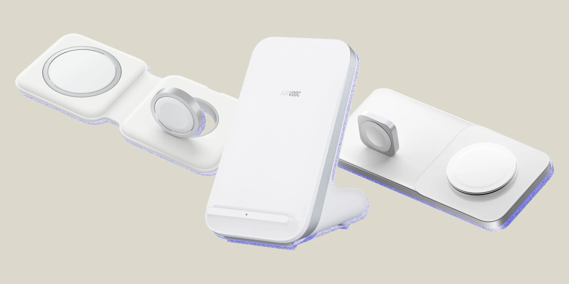 collage of three wireless chargers