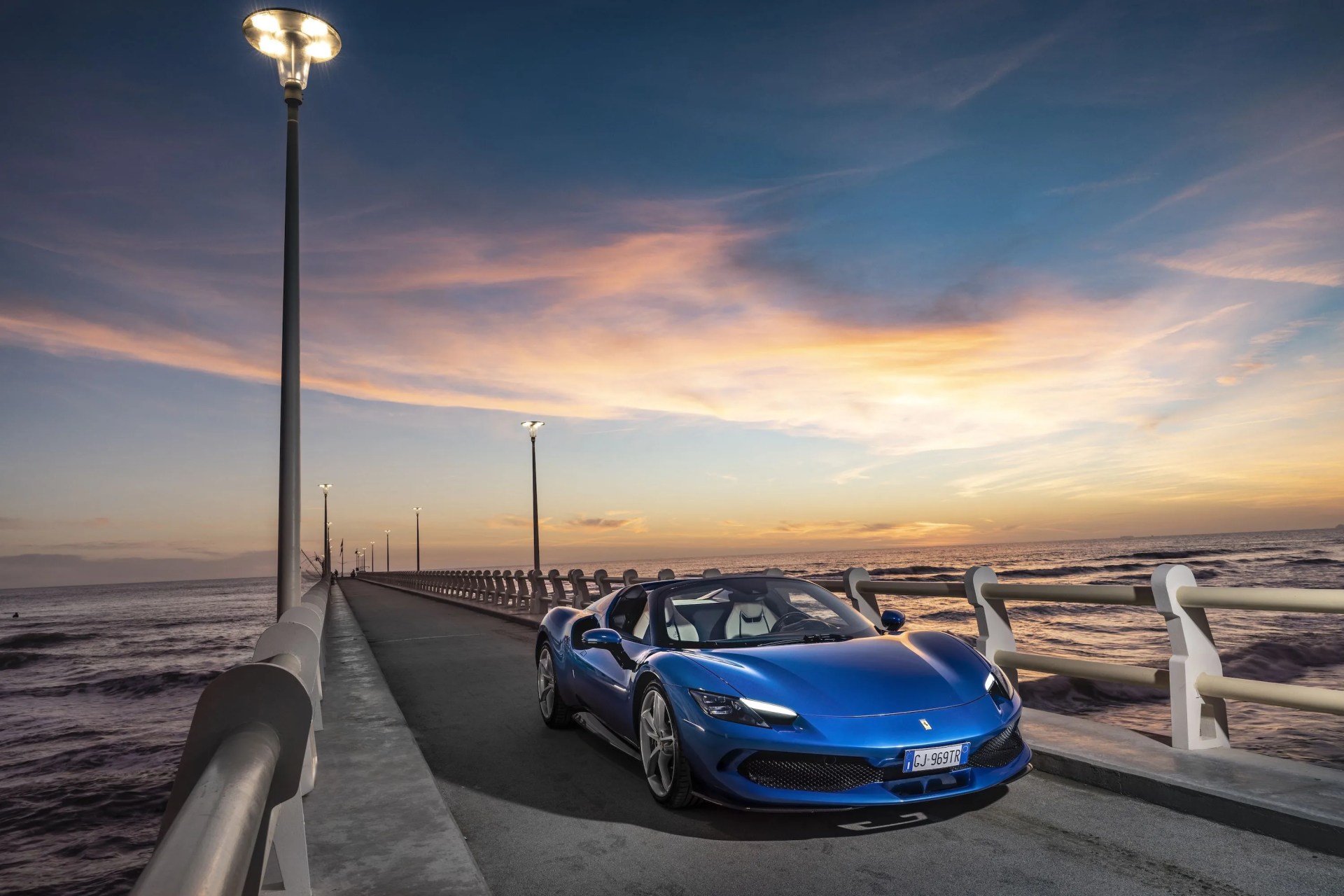 ferrari 296 gtb convertible in blue