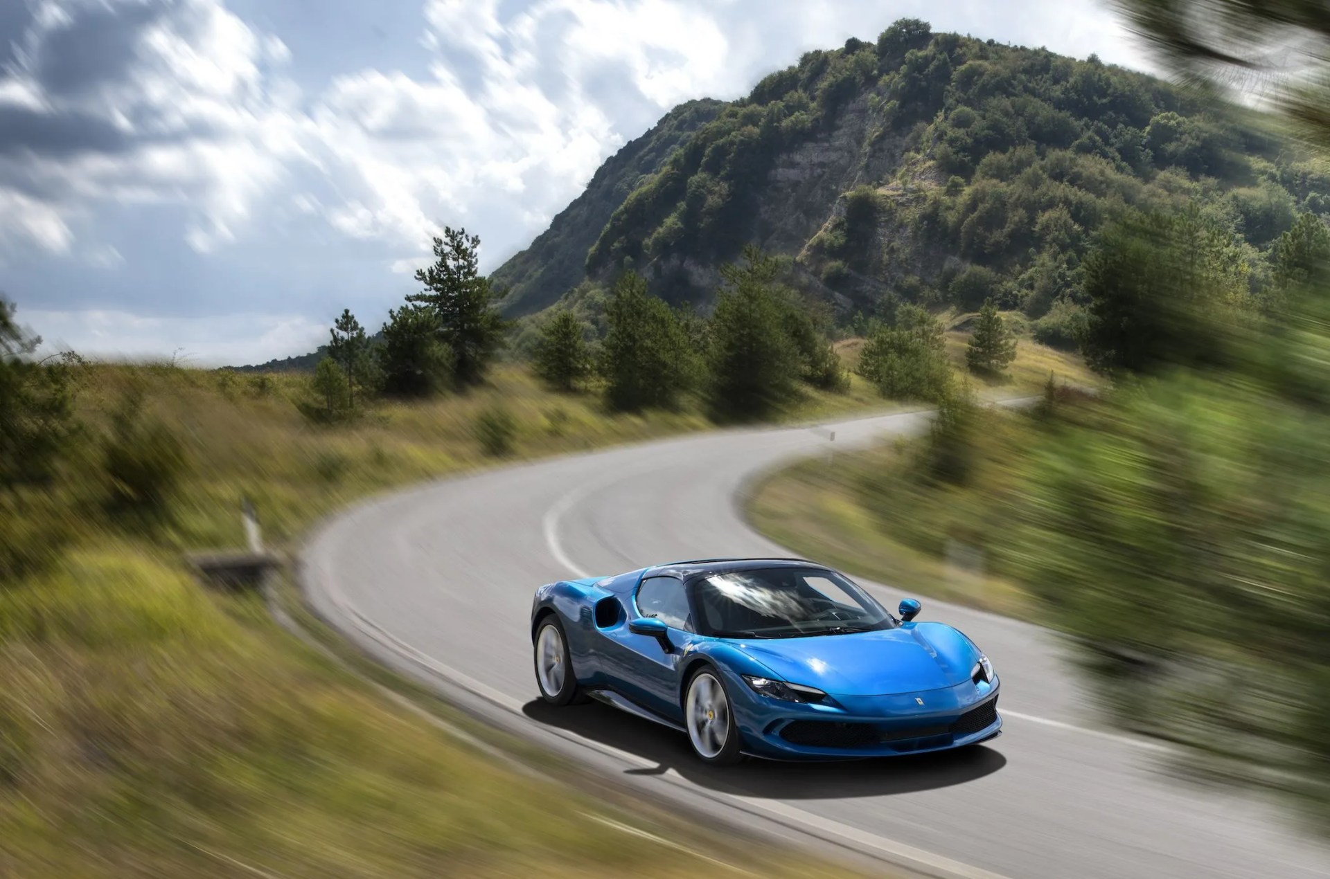 ferrari 296 gtb convertible in blue