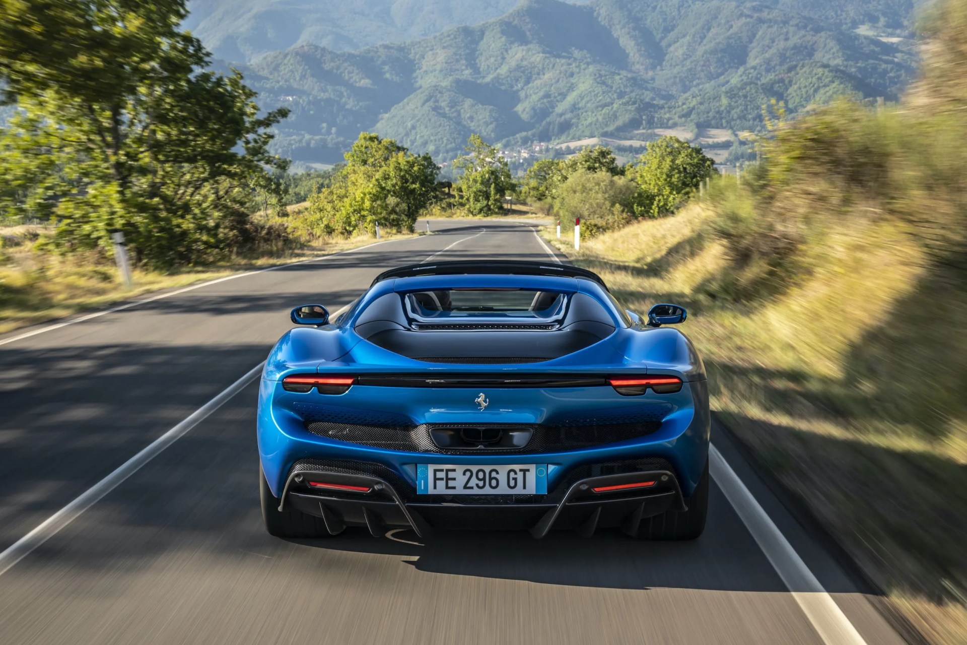 ferrari 296 gtb convertible in blue