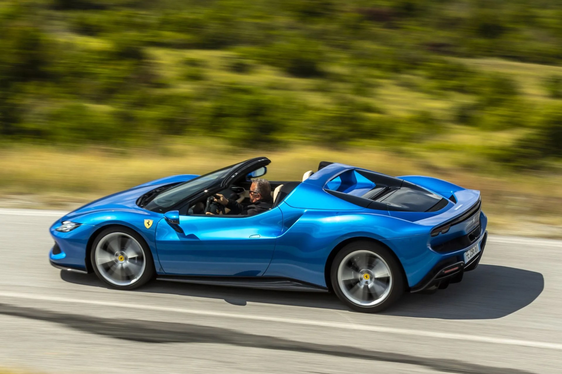 ferrari 296 gtb convertible in blue