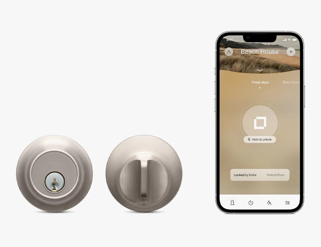 level lock plus with phone showing app