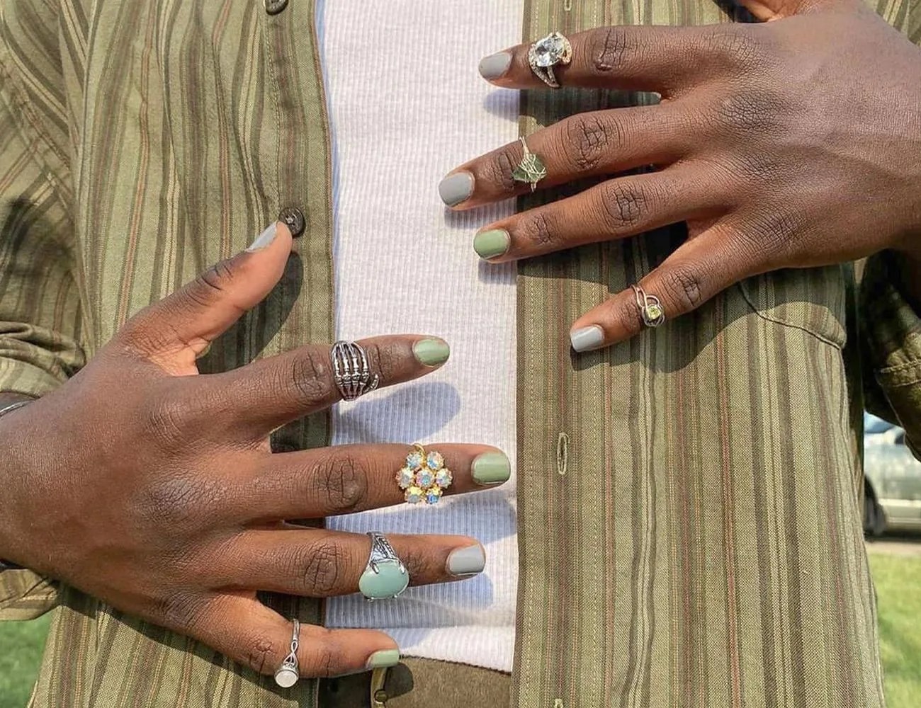 hands with to be frank nail polish