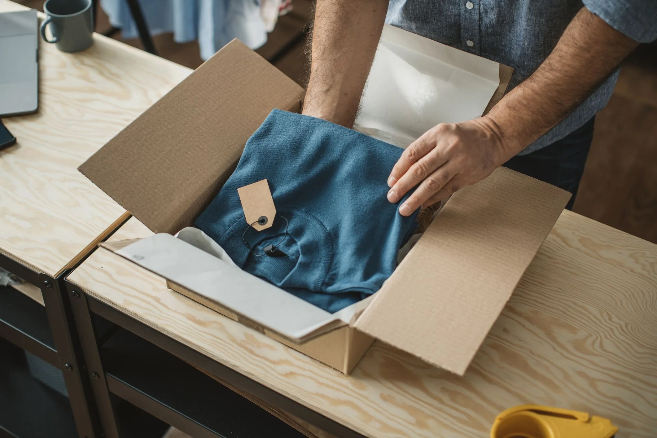mature man running online store