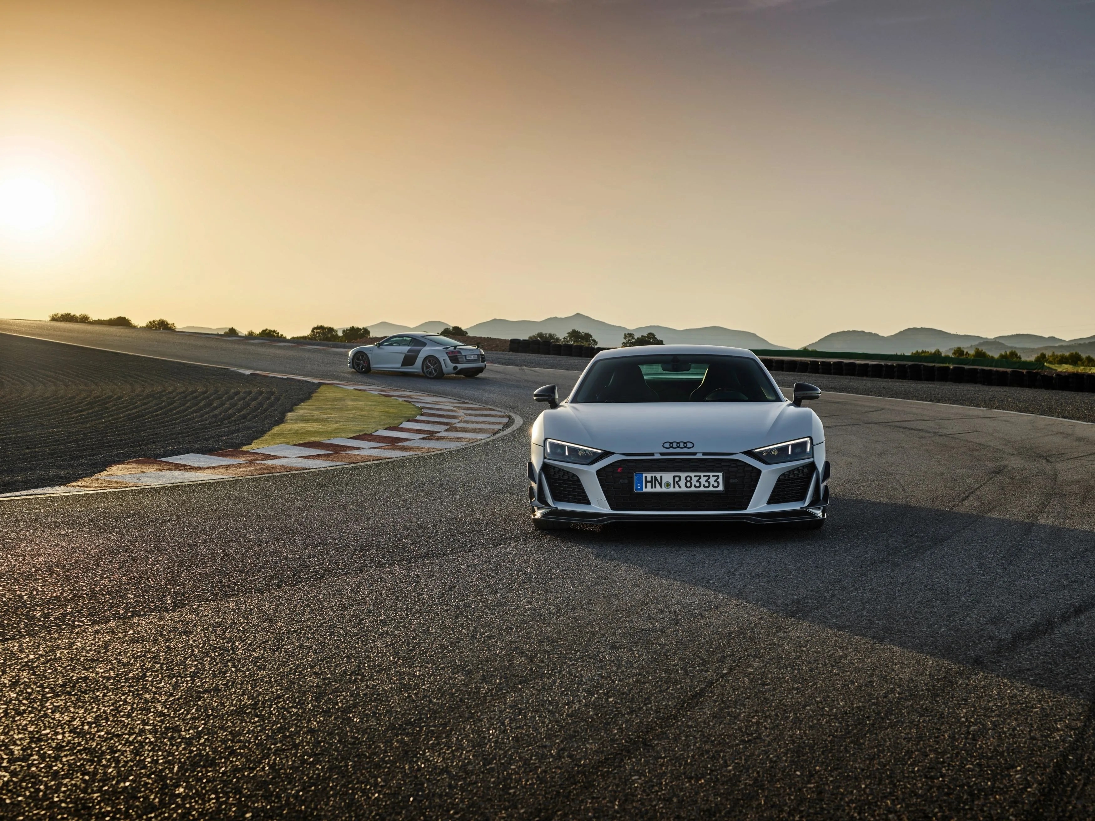 audi r8 gt parked on a track