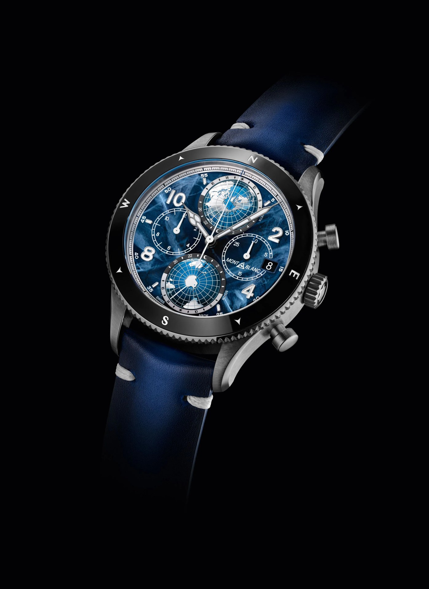 blue montblanc watch