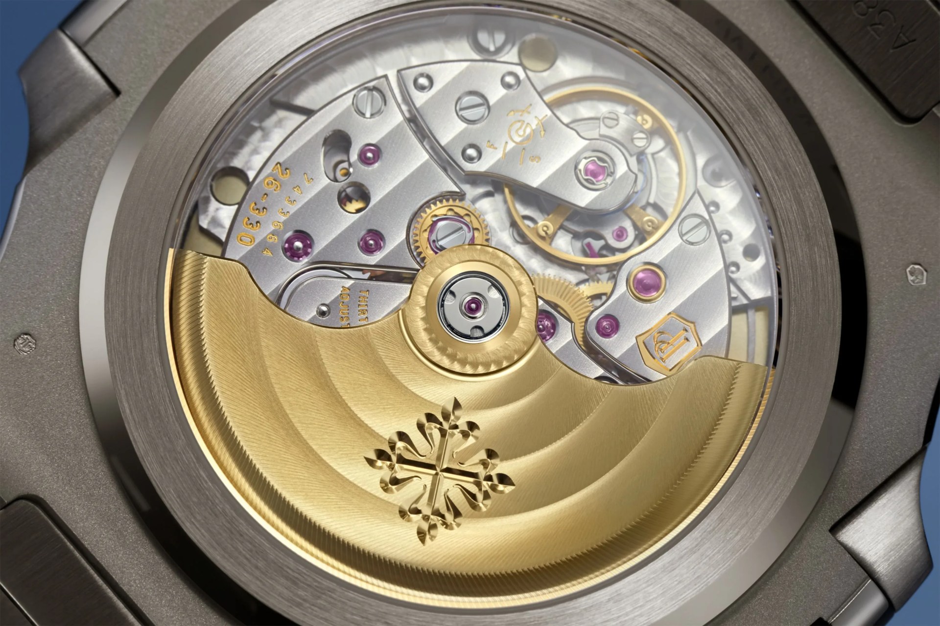 new patek silver watch with blue watch face