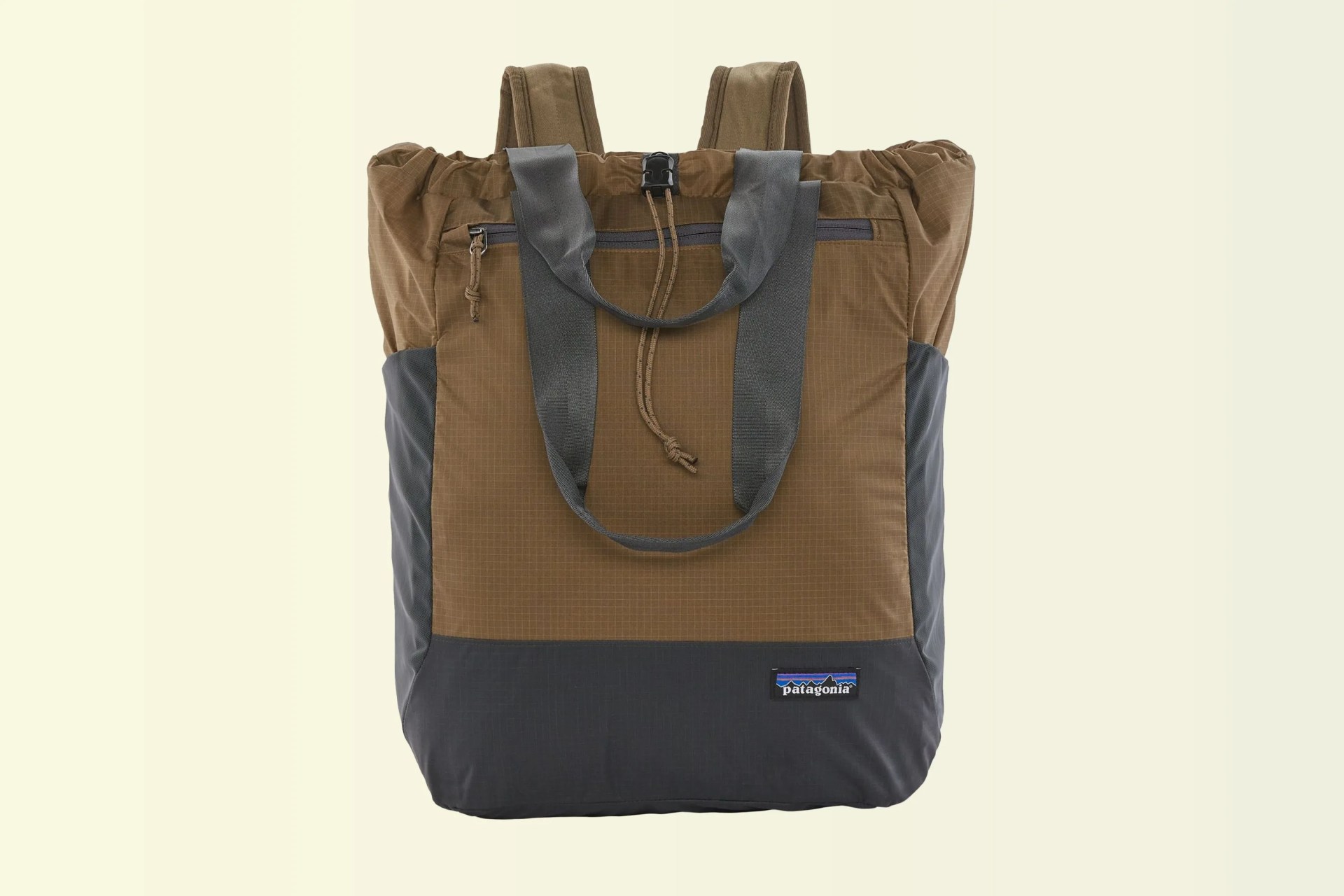 brown patagonia tote pack