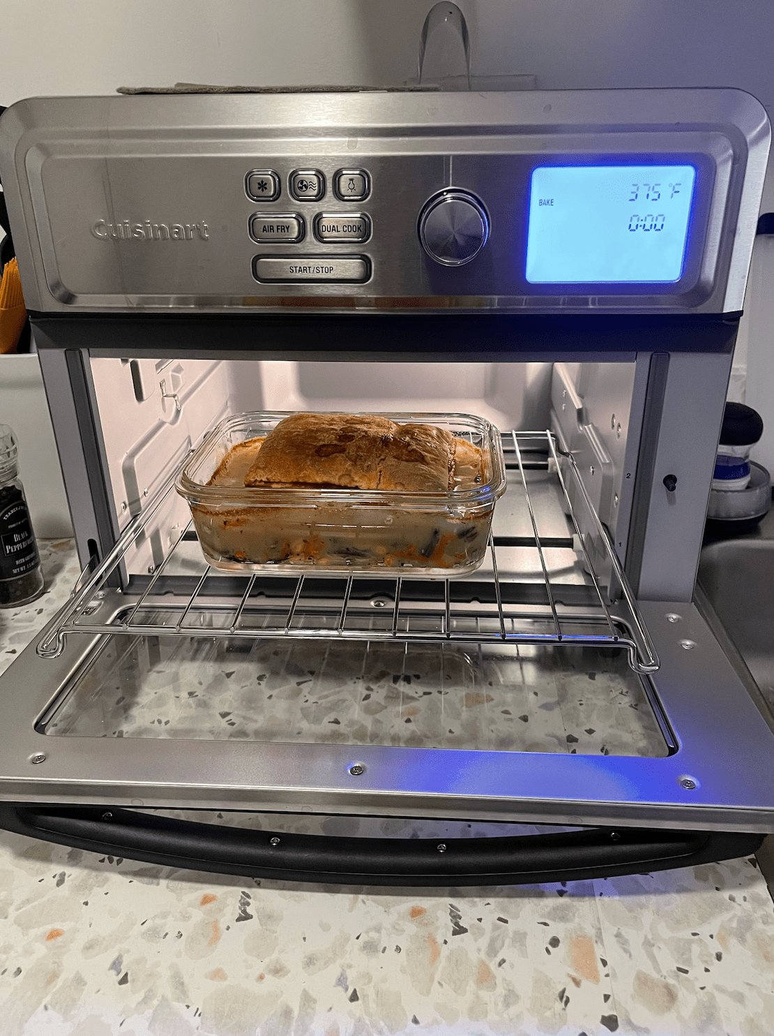 toaster oven with food