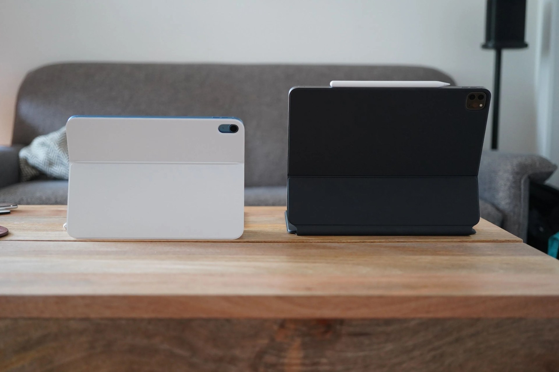 two ipads on a table