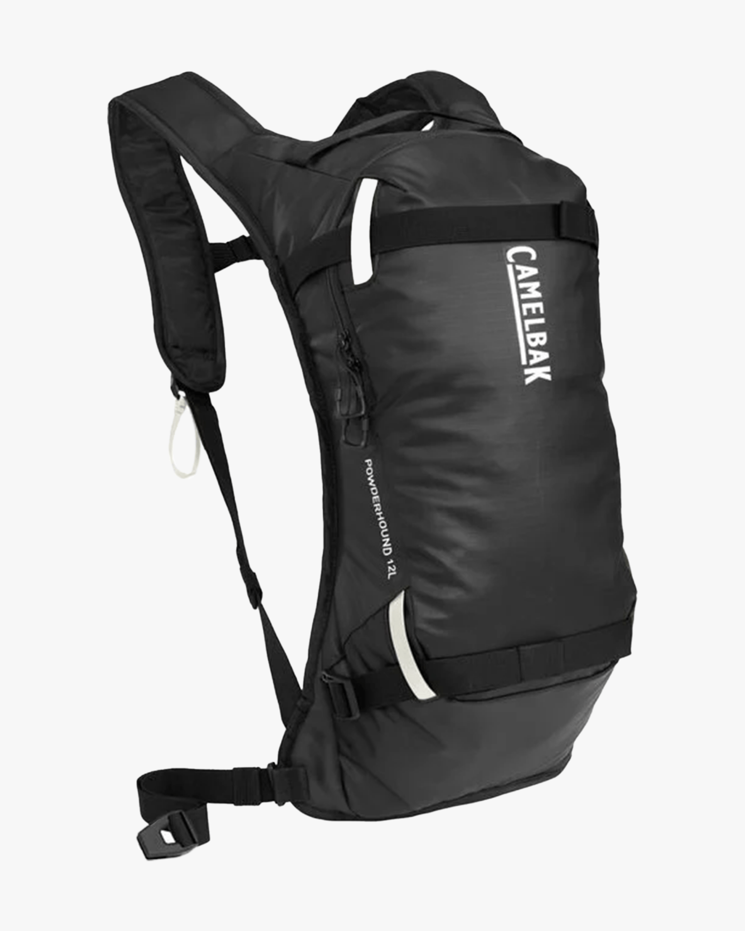 camelbak powderhound 12 bag in black on a white background