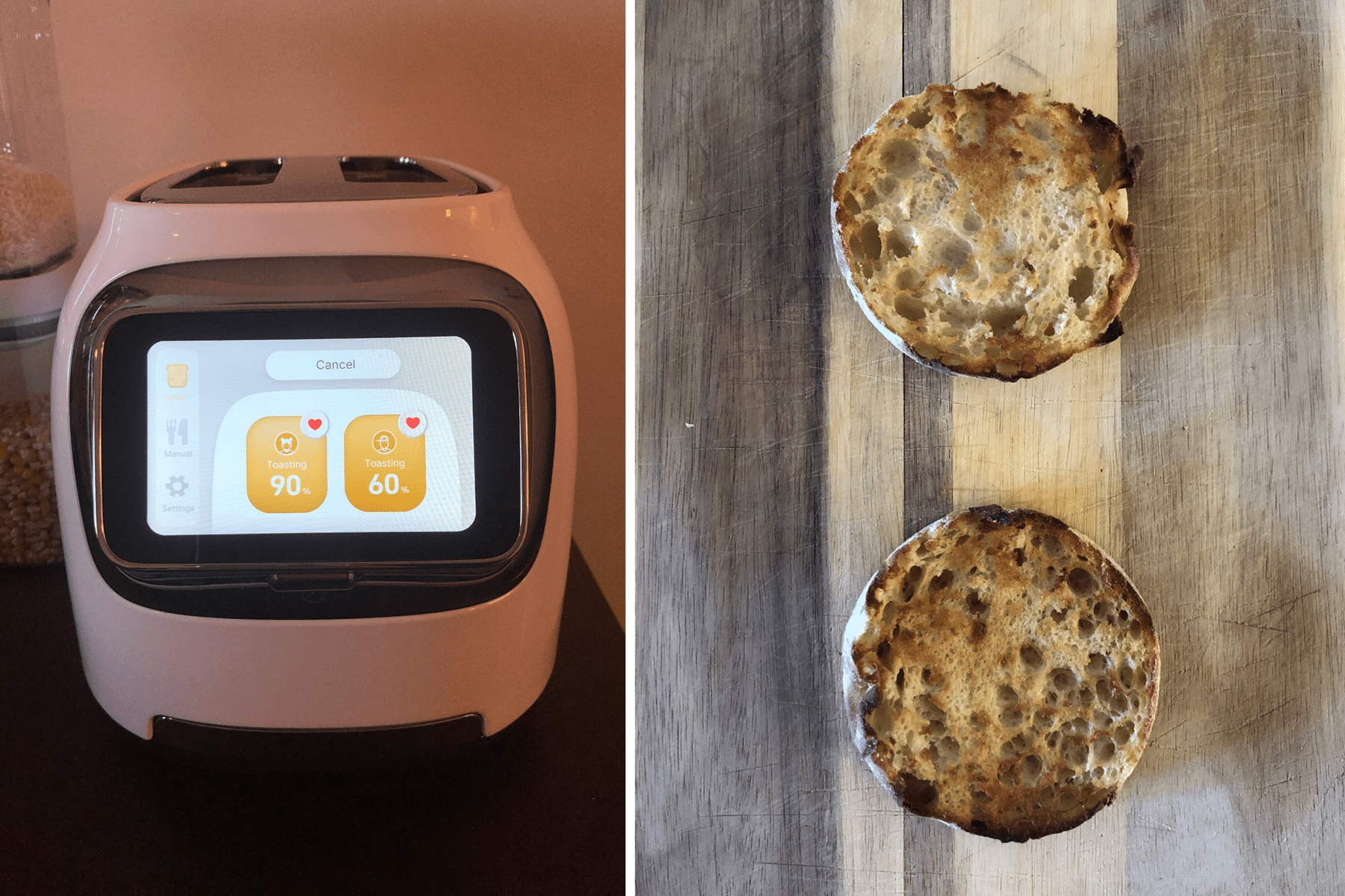 toaster screen and toasted english muffins